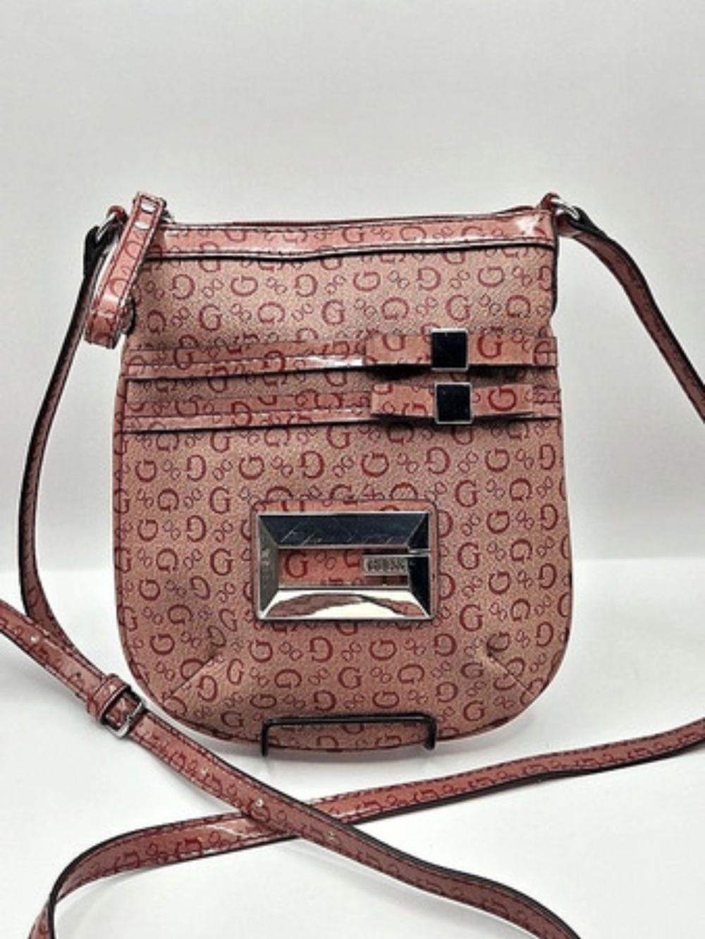 Guess Vintage Monogram Canvas Crossbody Bag